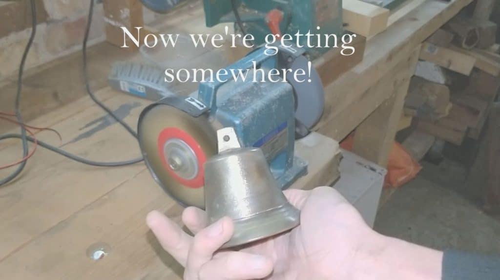 Bell after polishing with brass wheel