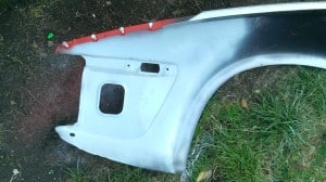 TR7 wing paint prep 3